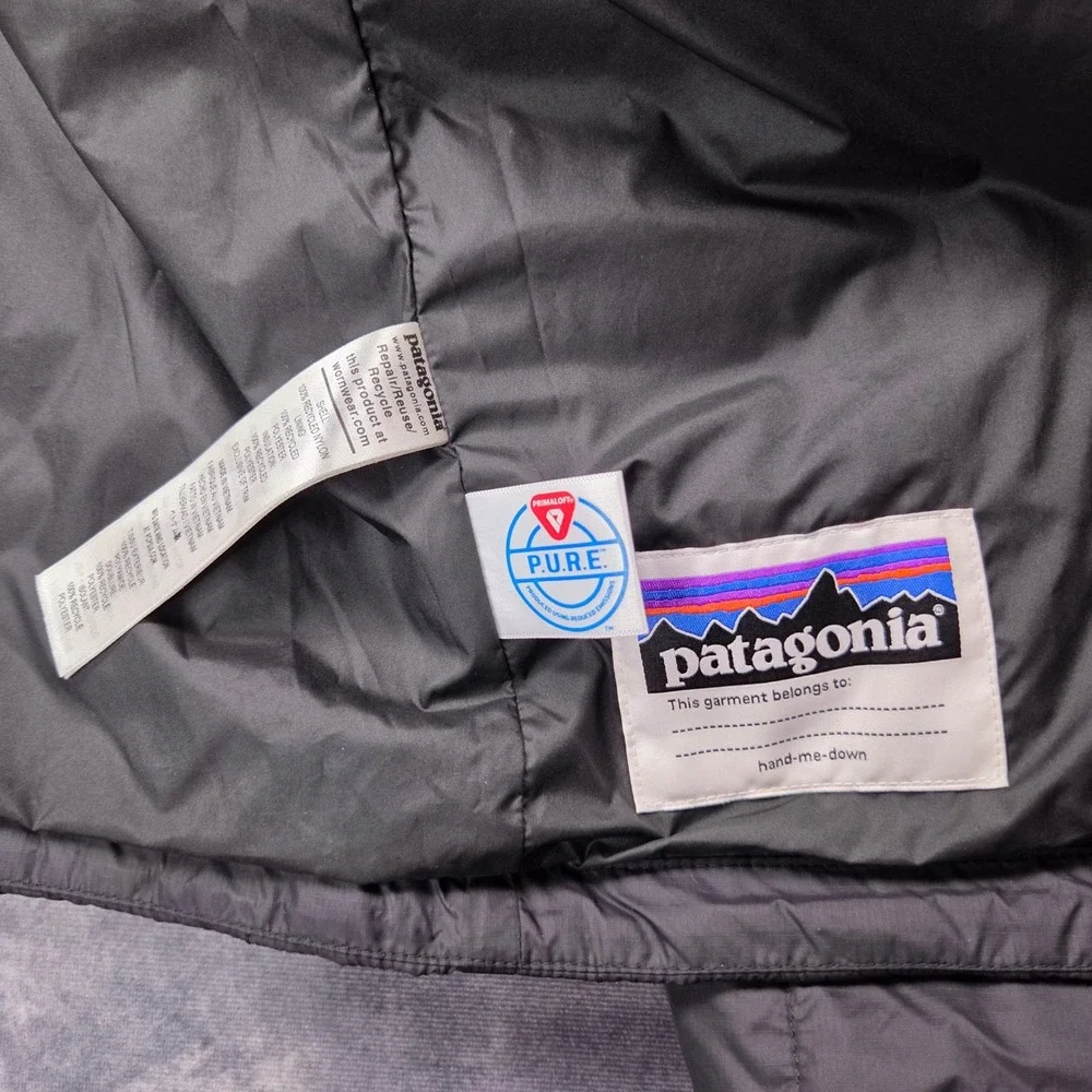 Patagonia Nano Puff Jacket Kids XL 14 Black Quilted Insulated Brick Pattern Gorp